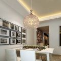 lampu gantung minimalis bulat 3 in 1 lampu kristal ruang tamu. 