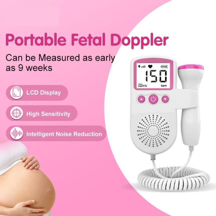 Fetal Doppler Pregnant Portable Fetal Heart Monitor Handheld Early Baby ...