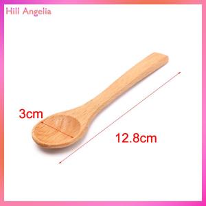 [Hill Angelia] 1X Wooden Round Bamboo Spoon Soup Tea Coffee Salt Spoon Kitchen Tools Cutlery