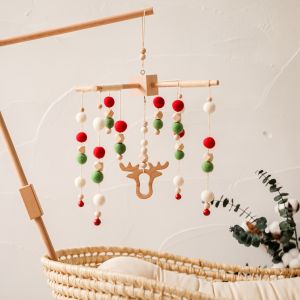 Mamimami Chuông Di Động Tại Nhà Cho Bé Búp Bê Nhồi Bông Bằng Gỗ Tự Nhiên Đồ Trang Trí Nhà Trẻ Giáng Sinh Vui Vẻ