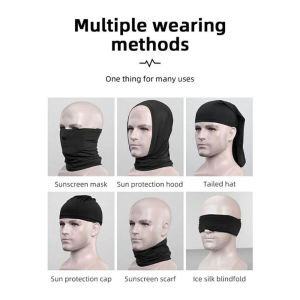 Masker Buff Bandana Pria Pengendara Motor Hitam Polos Tebal Premium