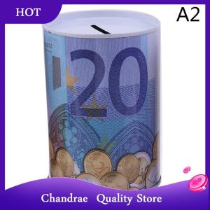 [Chandrae] กระปุกออมสินรูปทรงกระบอกที่ปลอดภัยสำหรับใส่เหรียญกระปุกออมสินยูโรดอลลาร์