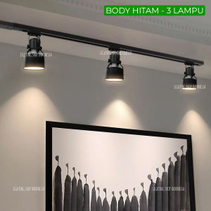 Lampu sorot track spotlight 35w par30 rell 1meter spot fiting e27 cahaya fokus sorot