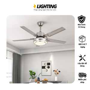 Quạt Trần Đèn - HG Lighting - Quạt Đèn 5 Cánh Trang Trí Phòng Hiện Đại - Kèm Điều khiển điều chỉnh Ánh Sáng - Bảo hành 12 Tháng