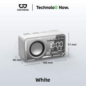 GOOJODOQ AB4099 TWS Stereo Mini Wireless Bluetooth Speaker with Dual Alarm Clock Type-C Fast Charge for Dorm Travel Support TF Card Playback Outdoor