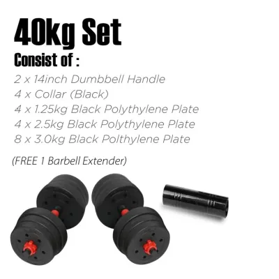 (JIJI.SG x FITNET) READY STOCK Black Versatile Dumbbell Set / Fitness / Gym / BARBELL With Connector / Body Building