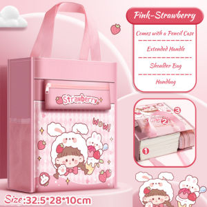 Kids Book Bag for School Portable Handbag Carry File Bag Waterproof Large Capacity Document Storage