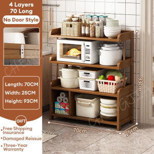 Kitchen Rack Rak Dapur With Drawer Storage Rack Kabinet Dapur Microwave Ovens Rack Shelf Storage Shelves 置物架