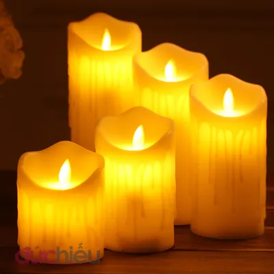 [ Dùng pin AAA ] Nến điện tử cỡ lớn sáp chảy chảy tim lắc như thật nhiều size – Đức Hiếu Shop + Ứng dụng : trang trí tiệc lễ hội phòng ngủ hoặc thờ cúng đều được + Kích cỡ : đường kính 8cm + Đơn giá trên bao gồm 1 đèn và 3 pin Camelion AAA + Nguồn : d