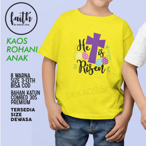 KAOS ROHANI HE IS RISEN / KAOS ROHANI KELUARGA / KAOS ROHANI COUPLE / BAJU ROHANI KELUARGA / BAJU ROHANI COUPLE / KAOS ROHANI KRISTEN / KAOS JESUS / BAJU JESUS / KAOS PASKAH / DEKAOS 1124
