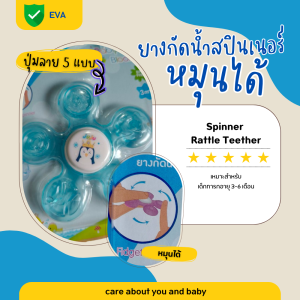 PP-POP ยางกัดน้ำสำหรับเด็ก JUJU ยางกัดสปินเนอร์ หมุนได้ มีลายบนพื้นผิว 5แบบ ยางกัดบริหารเหงือกเด็ก