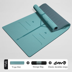 【SG Stock】TPE Anti-Slip Yoga Mat  Premium Extra Thick Mats High Quality Home Gym Sports Yoga Mat Fitness Pilates Mat Beginners Sport Mat Free Storage Bag and Elastic Shoulder Strap