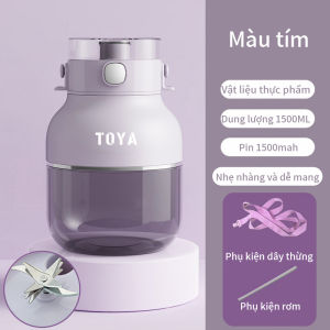 TOYA Máy xay sinh tố 1500ML 4&10 Lưỡi Dao Sắc BénMáy Xay Hoa Quả Đa Năng Sạc Pin Sạc Cổng USB siêu tiện lợiTặng Kèm Dây Đeo Tiện Lợi