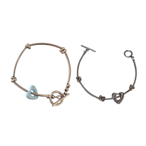 Adjustable Beaded Bracelet With Alloy Heart Charm And User Friendly Resin Beads For Women Girls Gift