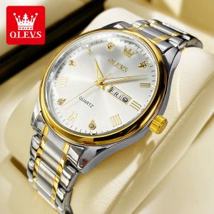 OLEVS Jam Tangan Pria Dewasa 2024 Terbaru Anti Air Import 100% Original Besi Tahan Karat Mewah Jam Tangan Cowok
