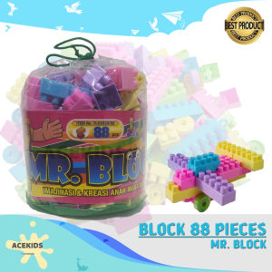 Mainan Anak Balok Susun Mr Block Isi 88 Pieces - 11-01030/88
