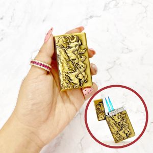 HCM Bật Lửa Khè Xài Gas 2 Tia Hình Khắc Nổi Các Kiểu