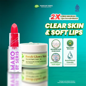 MAKO BY SERIS Duo Care Paket Perawatan Wajah & Bibir Cerah - Pelembab & Eksfoliasi 20gr