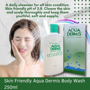 Aqua Dermis Body Soft Cleanser 250ml Gentle Hydrating Wash for Sensitive & Dry Skin EXP 21/03/2030