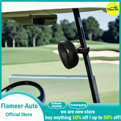 Flameer Golf Cart Fan Cooling Fan Supplies Professional Accessories Replacement Sturdy Portable USB Powered Black Auto Air Circulator