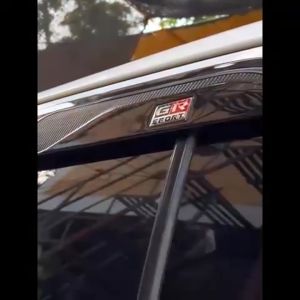 Toyota Hilux / Revo / Conquest 2016 to 2026 GR LOGO Window Door Rain Visor Black Carbon Thailand Quality Car Accessories