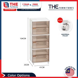 THE L41cm (1-5 Layers) Multi-Layer Multipurpose Foldable Storage Rack Food Storage Cabinet