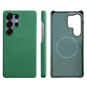 Langsidi Ốp điện thoại sang trọng cho Samsung Galaxy S24 S25 S26 Ultra Plus S26 + S25 + S24 + da bò tự nhiên Ốp lưng bảo vệ từ tính bằng da vải thiều có nam châm chống sốc Vỏ mặt sau chống trượt chống sốc thấm bán chạy nhất nhà máy thủ công Chính Hãng