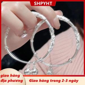 [COD] SHPYHT Giao hàng địa phương Trung Quốc Phong Cách Hoa Bướm Đẩy Kéo Có Thể Điều Chỉnh Bangle Hình Trái Tim Tre Liên Kết Hoa Bud Mở Vòng Đeo Tay Thời Trang Đồ Trang Sức