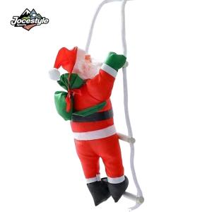 1pc Santa Claus Pendant with Rope Santa Claus Climbing Ladder Pendant Santa Climbing Rope Ornament for Holiday Parties Tabletop and Fireplace
