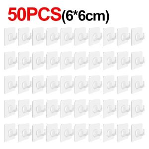Polocat 1-50pcs Transparent Wall Hook Strong Self-adhesive Door Wall Hanging Kitchen Bathroom Heavy Suction Cup Hook