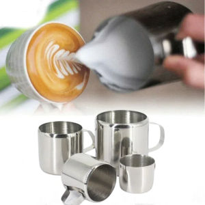 Food Grade Stainless Steel Frothing Pitcher Pull Flower Cup Cappuccino Coffee Milk frother Mugs