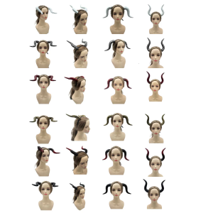 ที่คาดผมฮาโลวีนที่คาดผมคอสเพลย์เครื่องประดับคอสตูมปีศาจหัวเข็มขัดปีศาจแตรสำหรับปาร์ตี้ชุดแฟนตาซีฮาโลวีน