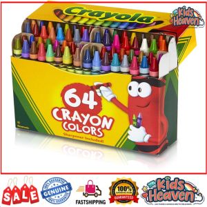 Crayola Washable Crayons 64ct FREE Sharpener (100.0% Original)
