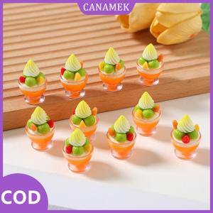 CANAMEK✨ 6 cái Nhà búp bê thu nhỏ cốc kem Sundae đồ chơi kem mini mô hình món tráng miệng phụ kiện trang trí nội thất