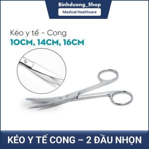 Kéo y tế 14 cong 2 đầu nhọn thép không gỉ xuất xứ Pakistan Binhduongshop