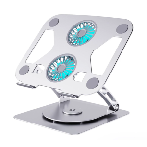 2 Fan Portable Laptop Stand with 360 Degree Swivels Functionality and Height Adjustment from 50mm to 290mm for All Users