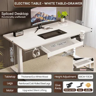 Electric Office Table Smart Lifting Computer Table Office/Study/Gaming Table Adjustable Desk