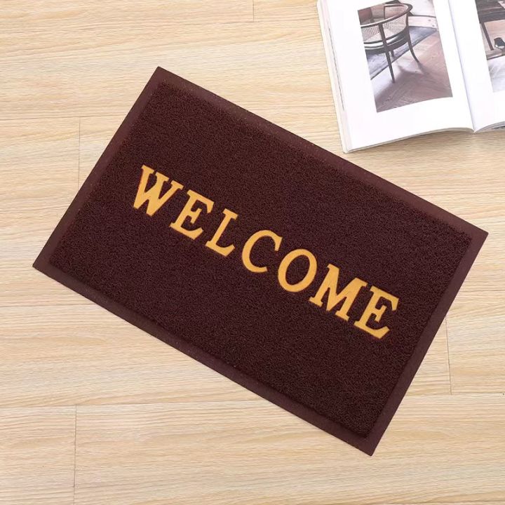 พรม Welcome ใยไวนิล ดักฝุ่น ยาง PVC ขนาด 40x60 CM / 50x70 CM | Lazada.co.th