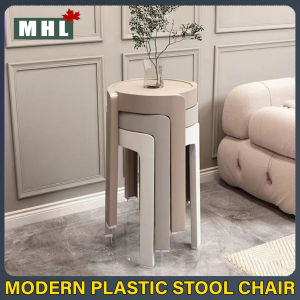 MHL Plastic Chair Stool Stackable Designer Modern Plastic Stool Chair Multi-Colour Options PP Stool