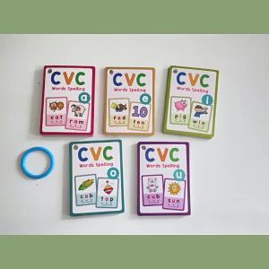 English CVC Word Flash Cards English Word Cards Phonics Childrens Early Education Learning Puzzle Card
