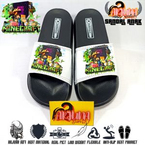 Sandal Selop Anak Karakter Mincarf Game Online Bahan Karet Empuk Ringan Fleksibel