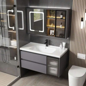 LHệ FREESHIP Tủ chậu gương lavabo phòng tắm MILOR cửa hít nhựa PVC đặc lõi cao cấp siêu bền đẹp