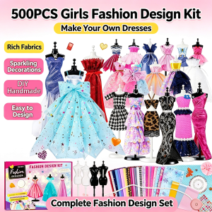 Girls DIY Fashion Design Toy Kids Dress Making Handcraft Kit Creative Activity Toy
