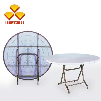 SIAP PASANG 3V 3 / 4 / 5 FEET ROUND PLASTIC TABLE / ROUND TABLE / MEJA BULAT / MEJA MAKAN / FOLDABLE DINING TABLE
