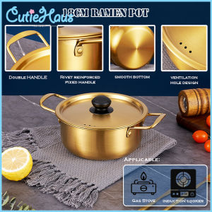 Cutiehaus 18cm/20cm 2 Handle Instant Noodle Aluminum Pot Ramen Cooking Pot Fast Heat Conduction With Lid Cookware Kitchenware Periuk Mee Aluminium Dengan Penutup