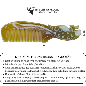 Lược sừng Phượng Hoàng dày đẹp làm quà tặng | Mỹ nghệ Hà Phương