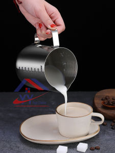 Stainless Steel Coffee Milk Design Latte Americano Cream Creamer Frothing Pitcher with Measurements/Teko Susu Seni
