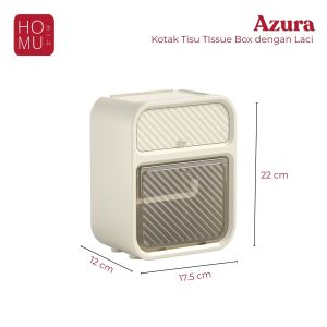 HOMU - AZURA Toilet Roll Holder Tahan Air / Kotak Tisu TIssue Box dengan Laci / Kotak Aksesoris Kamar Mandi
