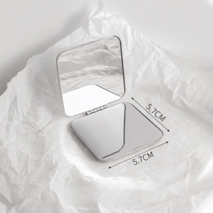 CHLOCH Mini Makeup Mirror Cosmetic Tool Double-Sided Stainless Steel Mirror Foldable Round/Square Shape Beauty Mirror Women