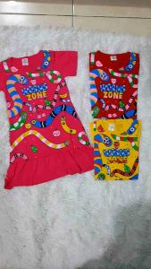 PJK - Daster Rempel Anak Cacing Wormzone Premium / Daster Anak Cacing Premium Katun / Dress Anak